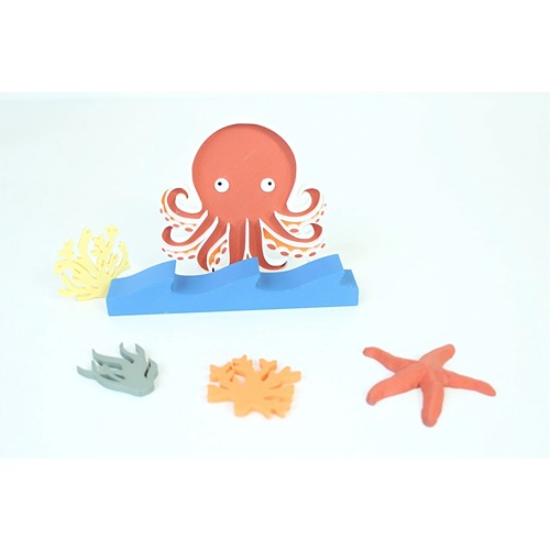 kids-kabinet-vulvorm-pla-octopus 3 Kids Kabinet PLA Loose part Zeester oranje- rood