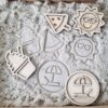 sundae, zon, ijsje en strandstoel stempel zand vulvormen
