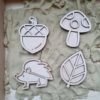 houten vulvormen eikel paddenstoel blad egel zand