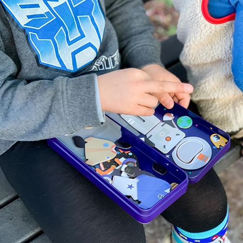 MierEdu Magnetische Puzzeldoos Ruimtevaarders/ Astronaut – Creatief & Educatief Speelplezier voor Onderweg