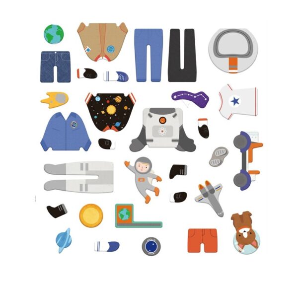 MierEdu Magnetische Puzzeldoos Ruimtevaarders/ Astronaut – Creatief & Educatief Speelplezier voor Onderweg