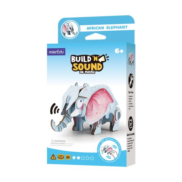 olifant1 MierEdu – 3D Puzzel Build & Sound – olifant bouwpakket