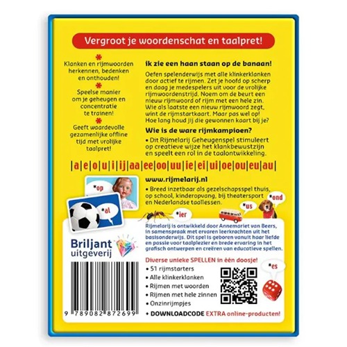 Educatief taalspel Rijmelarij – leren rijmen en taal oefenen met Briljant Onderwijs bij Het Speellab