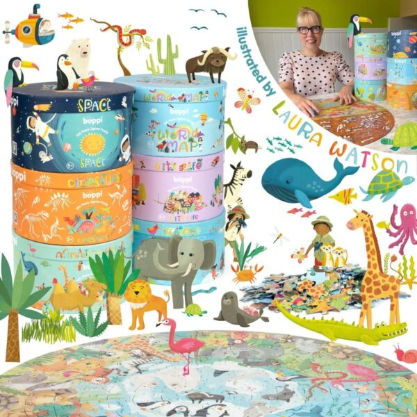 "Educatieve puzzel wereldkaart met dieren – 4RWD"