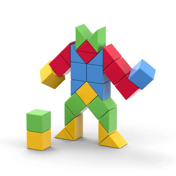 Magnetische bouwstenen in 2D en 3D – kleurrijke set van 28 stuks