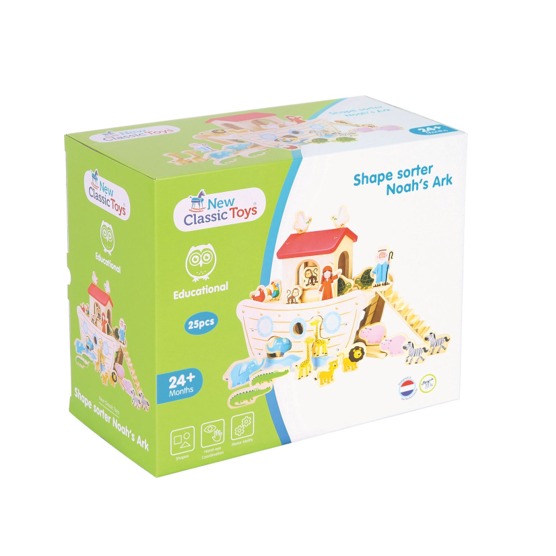 Houten Ark van Noach speelgoed met 14 dieren – New Classic Toys