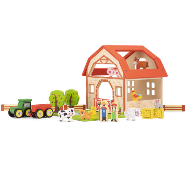 Duurzame houten boerderij speelset met dieren – New Classic Toys