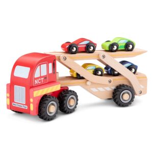 Houten New Classic Toys Autotransporter met auto’s