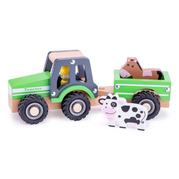 new-classic-toys-tractor-aanhanger-dieren-speelgoed. New Classic Toys speelgoed tractor voor peuters en kleuters