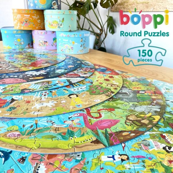 "Ronde wereldpuzzel voor kinderen – 150 stukjes – 4RWD"
