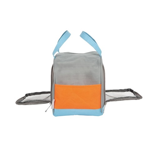 Reistas open aan voor en achterkant Small Foot poezenverzorgingsset.