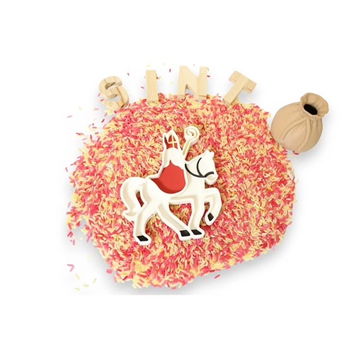 Sinterklaas te paard speelvorm te vullen met sensory materiaal