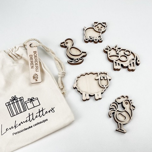 Houten vultray boerderijdieren voor open ended play