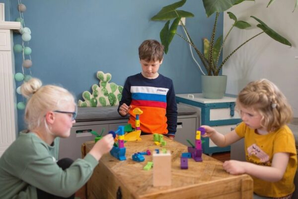bs-toys-draak-steken-het-speellab.jpg Kinderen spelen samen met BS Toys Draak Steken spel het Speellab