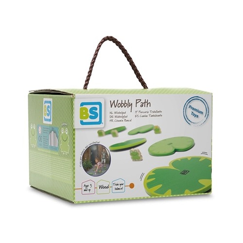 BS Toys Wiebelpad kikkerspel met houten wiebelblokken