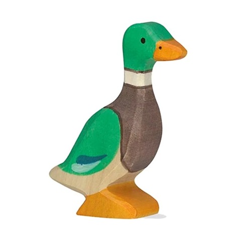holztiger--houten-mannetjeseend-duurzaam-educatief-speelgoed Van duurzaam hout handgemaakte mannetjeseend waldorf geinspiteerd van Holztiger bij Het Speellab