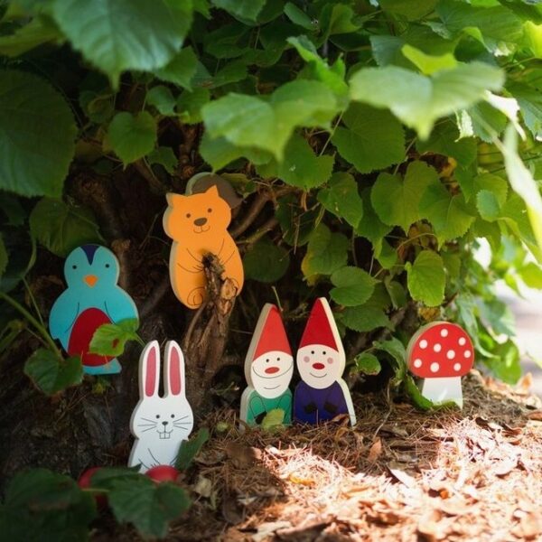 BS Toys kabouter bowling speelset 7 delig buiten in het zand