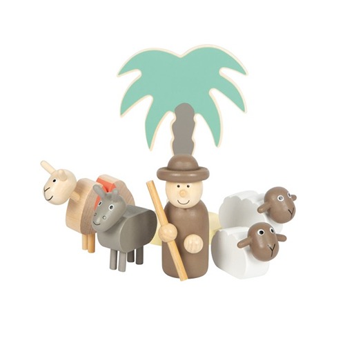 houten-kerststal-educatief-speelgoed-herders-nederland-belgie.jpg Herders bij het speellab uit de Small Foot Speelset Houten Kerststal
