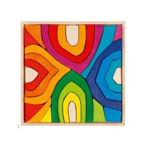 Houten bouwstenen van Goki Evolution gebruikt op een seizoenstafel