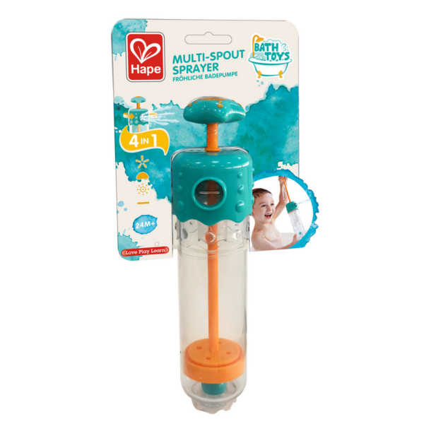 hape-badspeelgoed-educatief-water Educatief badspeelgoed Hape 4-in-1 waterspuit met meerdere functies