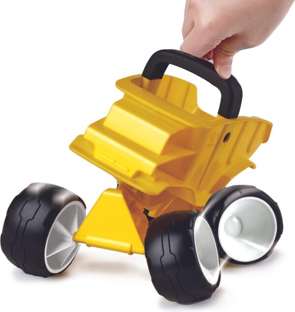 Hape kiepwagen Dump Truck Geel speelgoed voor binnen en buiten spelen