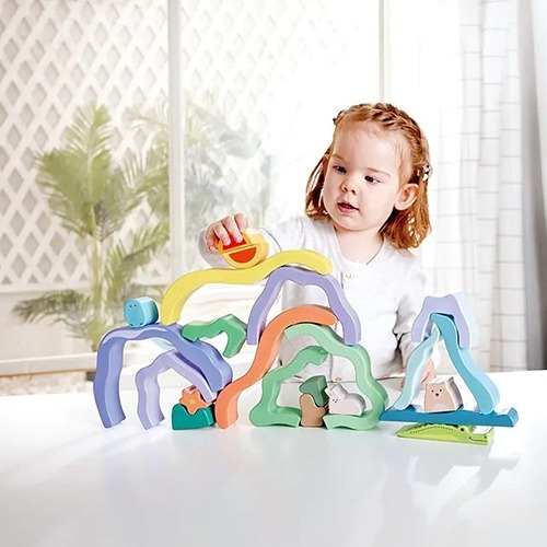 Natuurstapelblokken van Hape voor peuters, ideaal creatief bouwspeelgoed