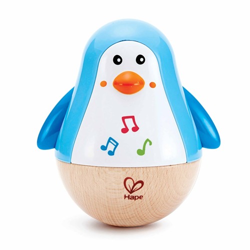 hape-penguin-musical-wobbler-babyspeelgoed Hape Penguin Musical Wobbler muzikaal wiebelpoppetje voor baby’s