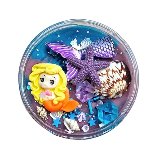 Pot sensorydough zeemeermin van bovenaf met beeld op speelfiguren van Sensoryfun