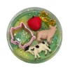 Sensoryfun--sensorische-speelklei-boerderij Pot sensorydough boerderij van bovenaf met beeld op speelfiguren