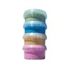 Vier potten in kleur groen, blauw, oranje, rose sensorypopp