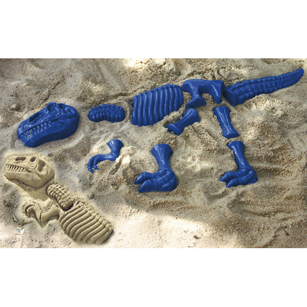 Eduplay-zandvorm-Tyrannosaurus-Trex-strandspeelgoed Eduplay zandvormen 10 delig van de stoere T rex in kleur blauw