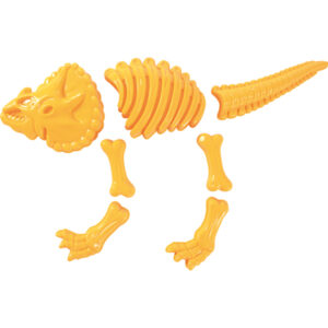 Sand-moulds-Triceratops-Eduplay-zandvorm-strandspeelgoed Zandvormen in geel die samen het skelet ban Triceratops vormen.