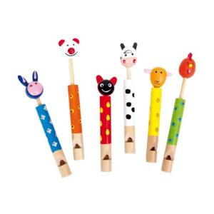 Small-foot-houten-fluit-fonologisch-muziek 6 houten dierenfluiten voor kinderen – koe, haan, ezel en meer