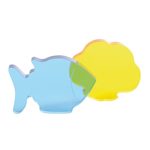 Blauw en geel over elkaar van de transparante zeedieren set van eduplay