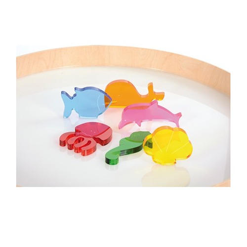 De set zeedieren van eduplay op de lichtafel