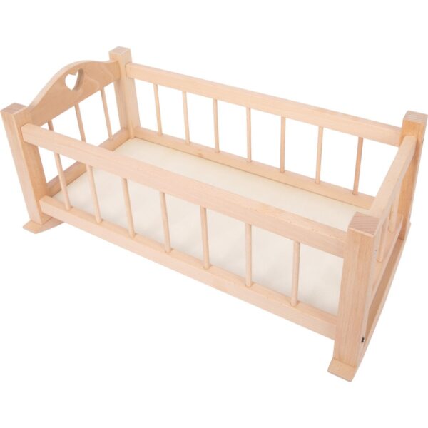 rollenspel-poppenbed-houten-wieg-small-foot Small Foot houten poppenwieg naturel als duurzaam speelmateriaal voor de huishoek in de klas