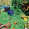 Multi zintuiglijk spel met blauwe sensorische smurrie