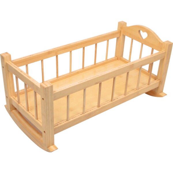 small-foot-houten-poppenwieg-naturel-blank-hout Small Foot houten poppenwieg naturel van blank gelakt hout