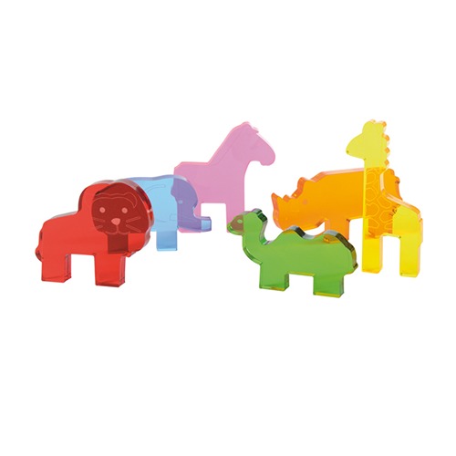 transparant-wildedieren-jungle-speelgoed-edyplay set transparante jungle dieren van eduplay, gebruik in het zonlicht als prisma