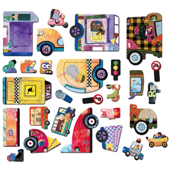 Stickers-magnetisch-mieredu-speelgoed MierEdu Magnetische Puzzeldoos Voertuigen – Creatief Speelgoed voor Onderweg & Thuis