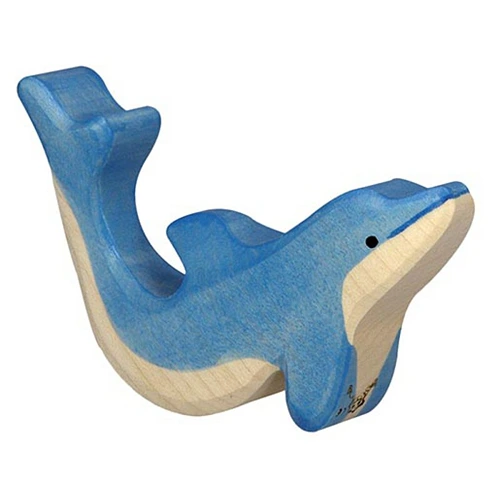 holztiger-houten-dolfijn-openeinde-hetspeellab Mooie blauwe houten dolfijn van Holztiger.